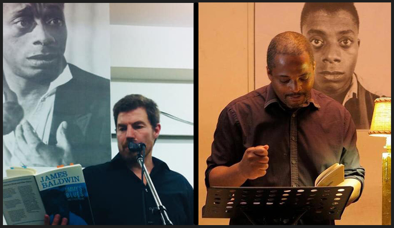 photos frank andrieux and sami legitimus reading from podiums